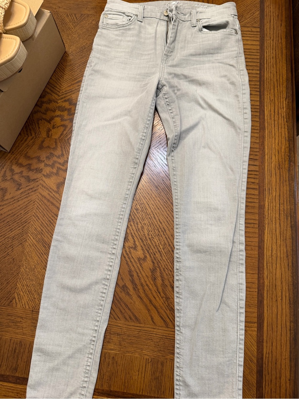 7 For All Mankind Light Gray Skinny Jeans